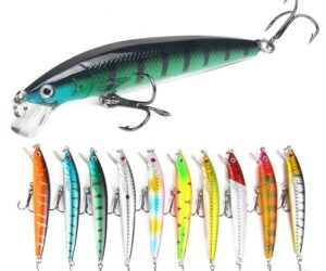 10 Colors Lure Set Hard Fishing Bait Kit Minnow Double Hook Fishing Lure