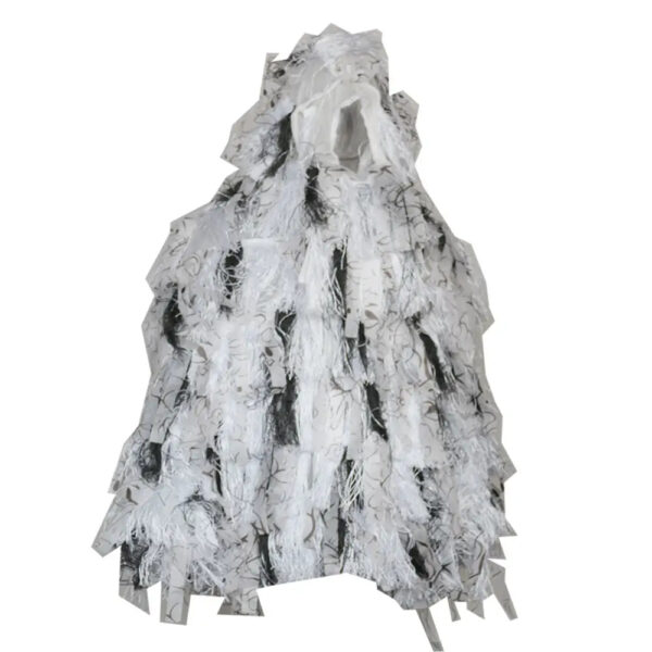 white camouflage clothing ghillie suit